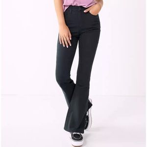 Black High Rise Constructed Flare Pant
